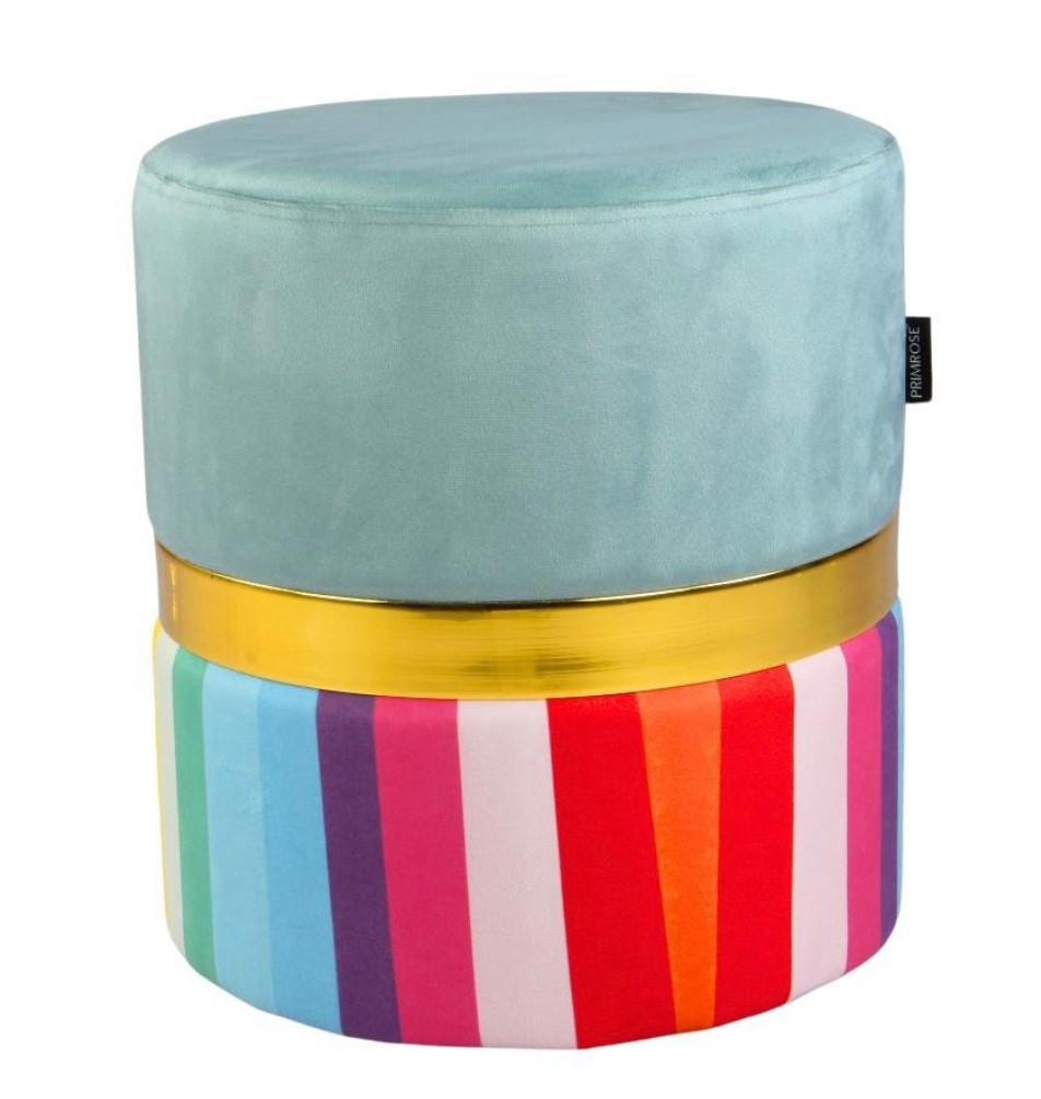 Primrose Candy Luxe Ottoman - Teal, Multi